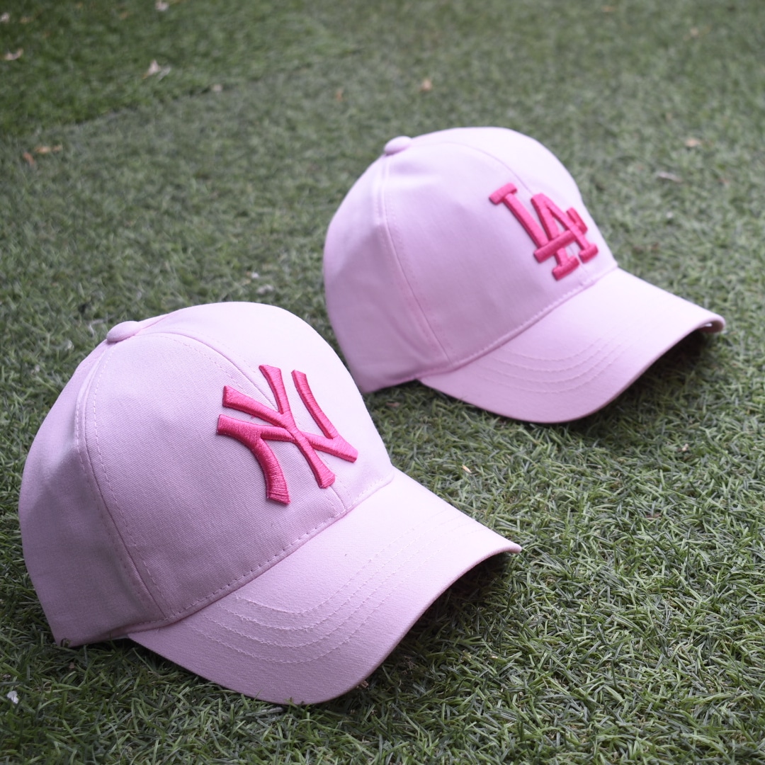 Gorra Ny New York Yankees Logo 3d Rosa Claro