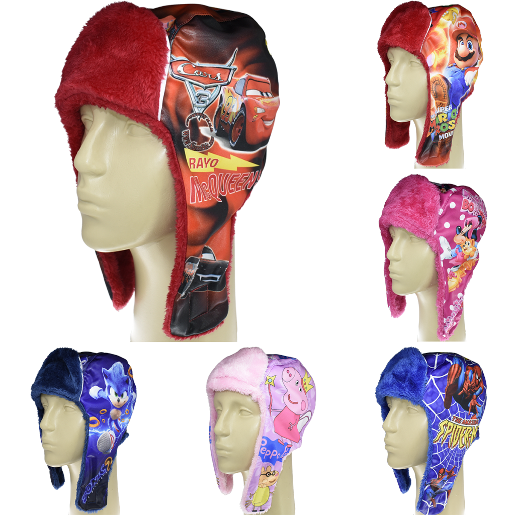 Gorro Aviador Invierno Niños Niñas Tapa Orejas Con Corderito