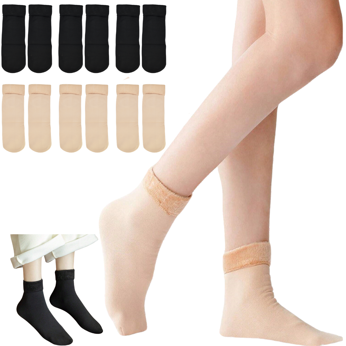 Pack X 12 Pares Medias Térmicas Suaves Calentito