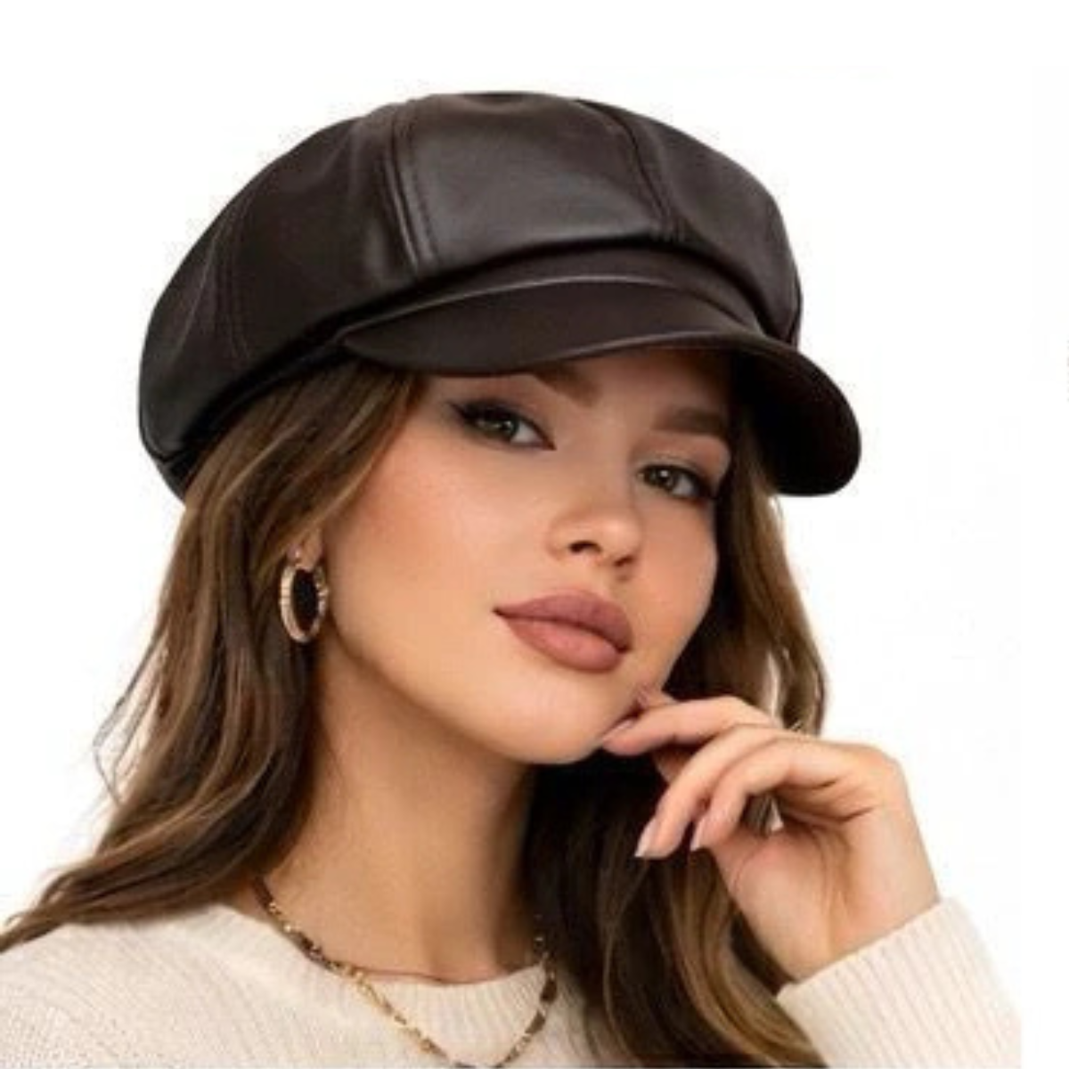 Boina Con Visera EcoCuero Mujer