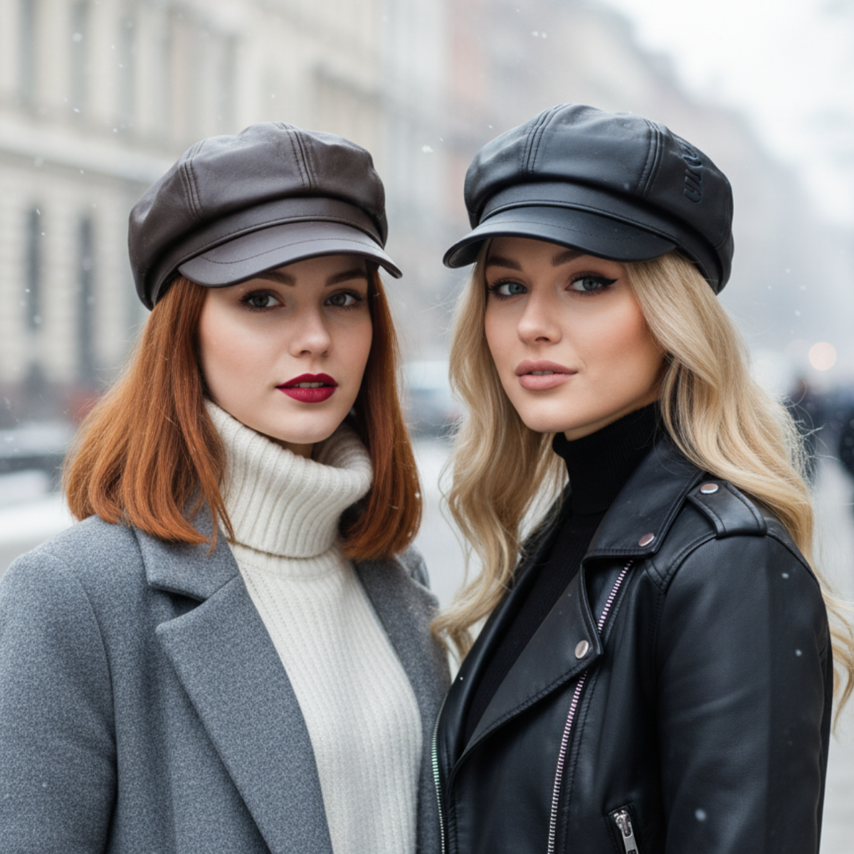 Gorro Boina Con Visera EcoCuero